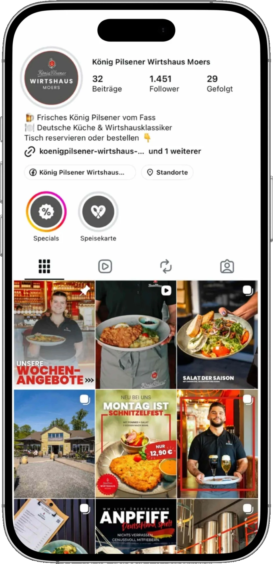 Instagram-Feed von König Pilsener Wirtshaus Moers