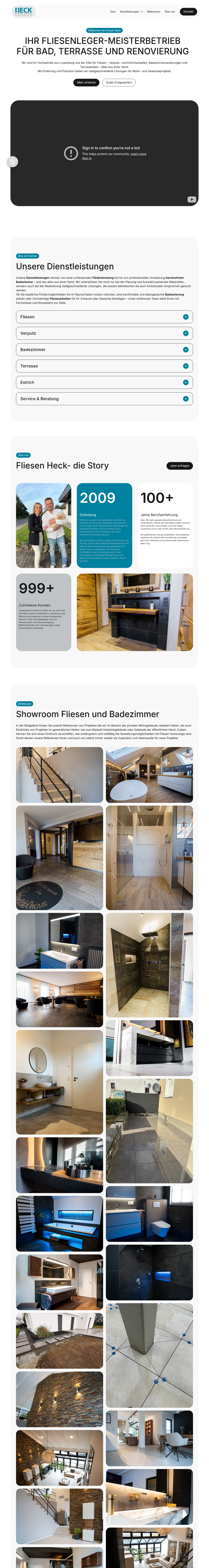 Startseite der Website des Fliesenleger-Meisterbetriebs Fliesen-Design